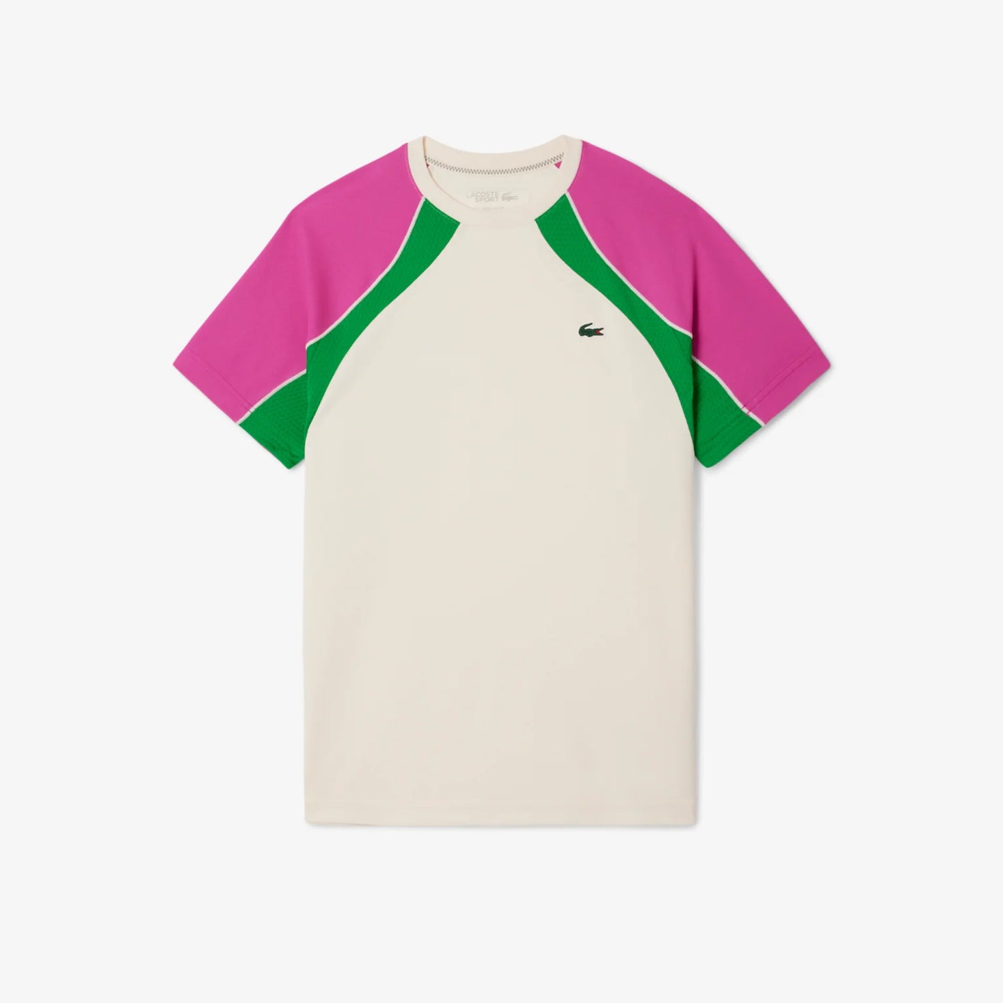Polera Lacoste Multicolor Crema/Rosa/Verde