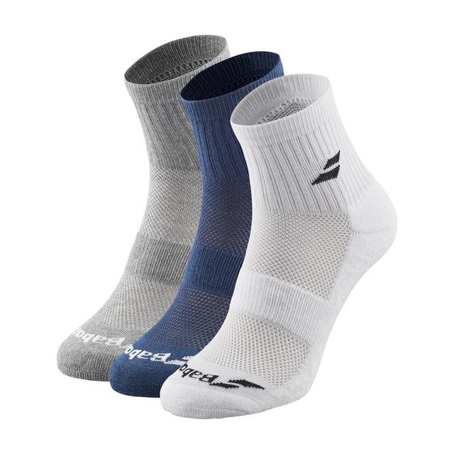 Calcetines Babolat Unisex Blanco Azul Gris Pack X 3