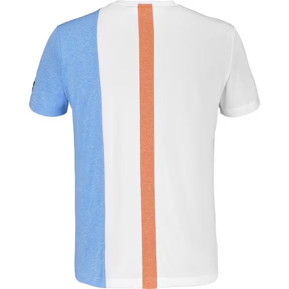 Polera Babolat Play Crew Neck Tee Boy Blanco Azul