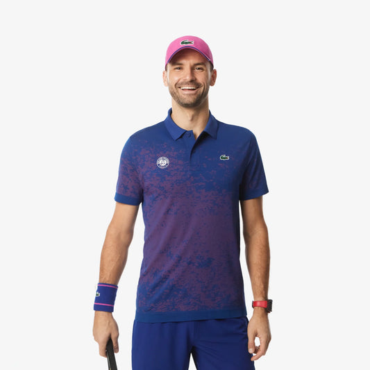 Polo Slim Fit Lacoste Edición Roland Garros Azul/Rosa
