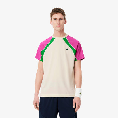 Polera Lacoste Multicolor Crema/Rosa/Verde