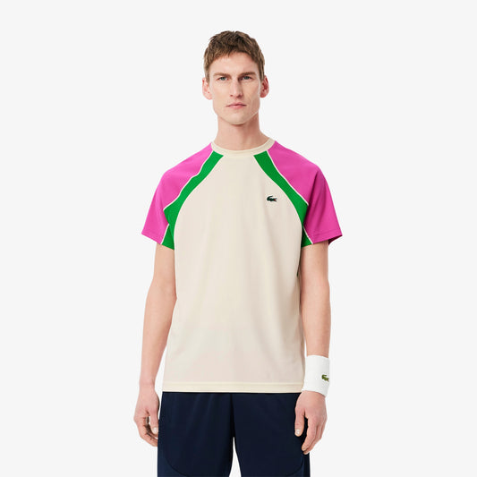 Polera Lacoste Multicolor Crema/Rosa/Verde
