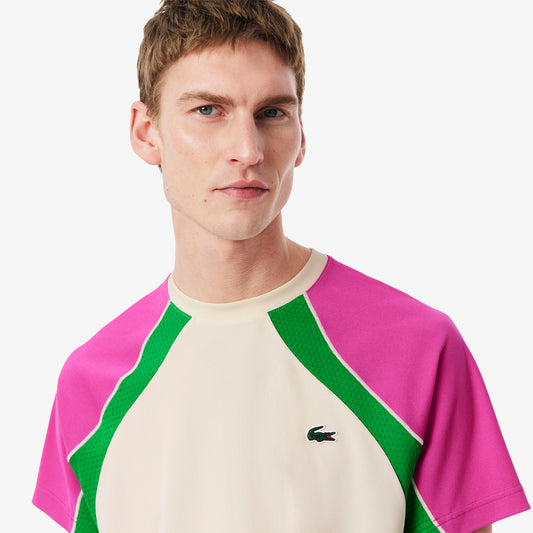 Polera Lacoste Multicolor Crema/Rosa/Verde