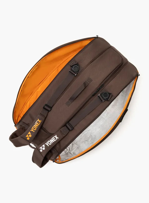 Bolso de tenis Yonex PRO 92429 9 raquetas Espresso Brown - correas