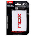 Muñequera Nox Blanca Logo Rojo X2