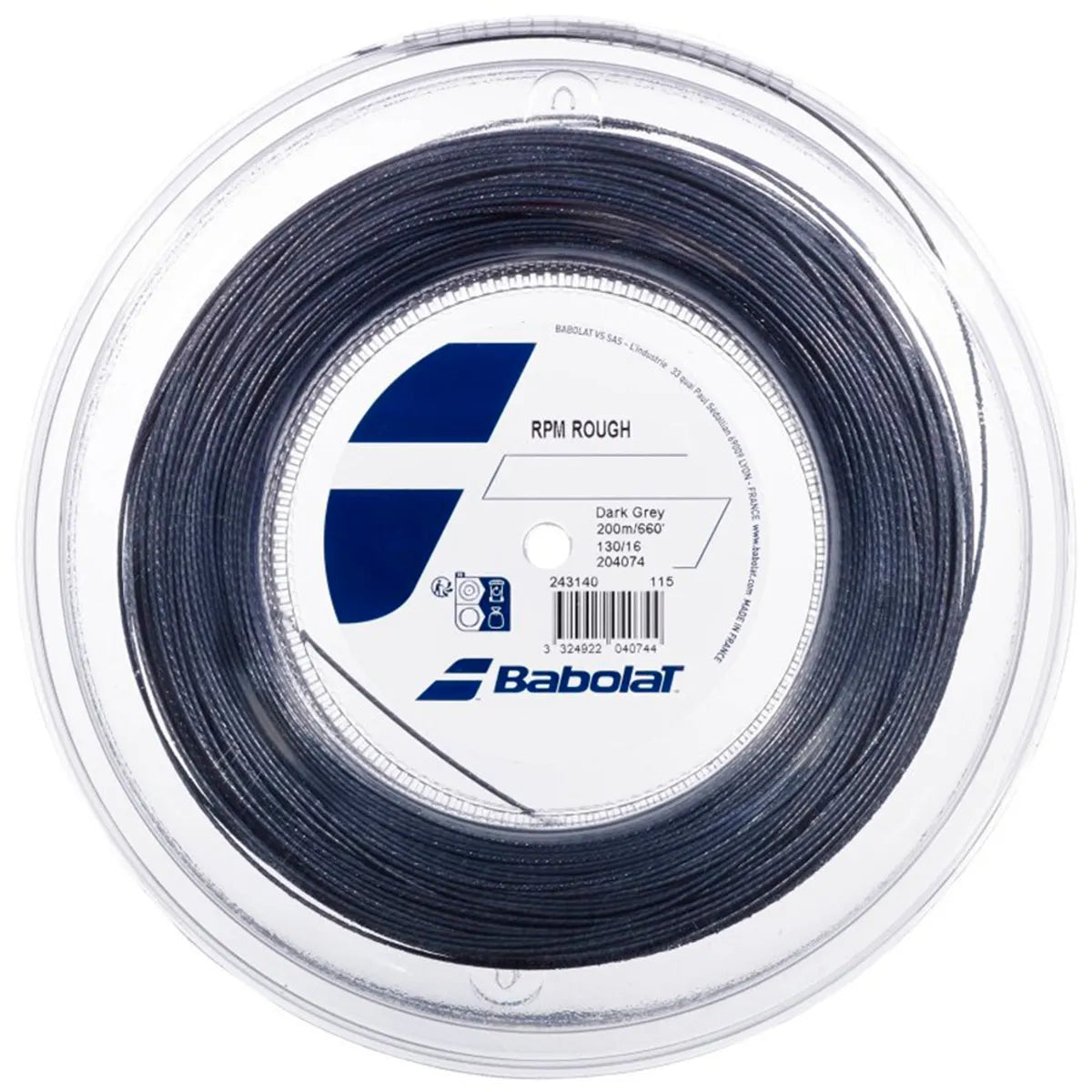 Cuerda Babolat RPM Rough Gris Oscuro 200M